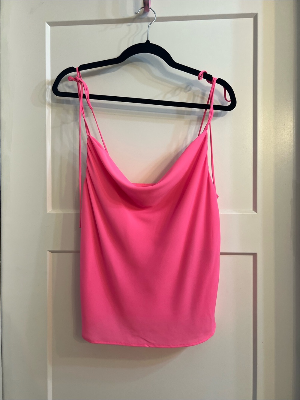 NBD Cowl Neck Spaghetti Strap Camisole - Hot Pink